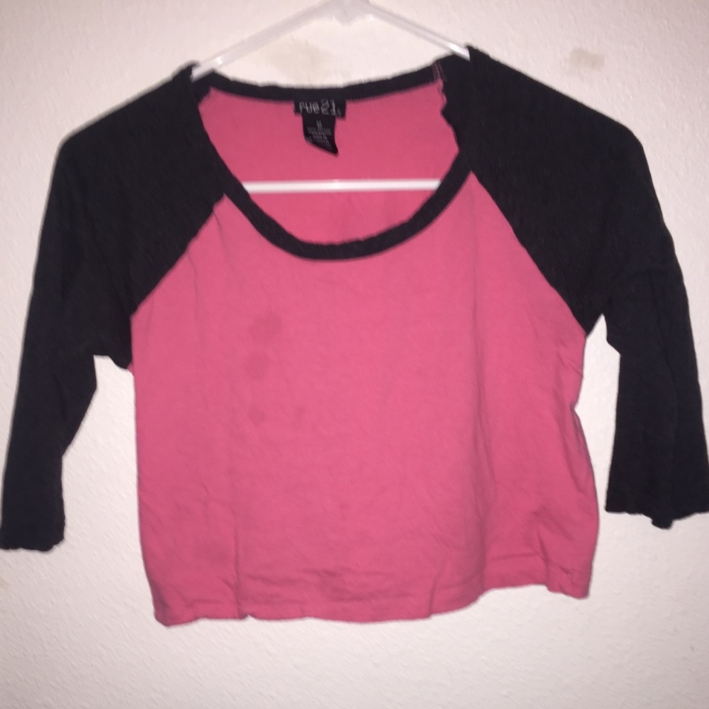 Pink and grey crop top